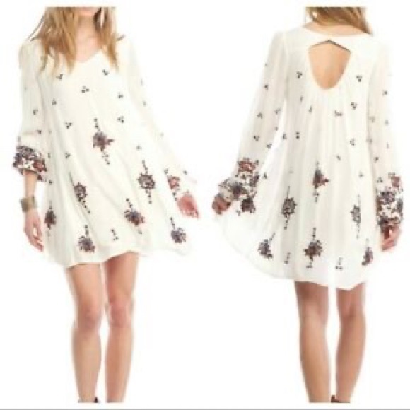 white embroidered boho dress